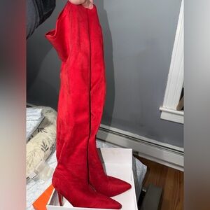 SHEIN Red Over the Knee Boots
